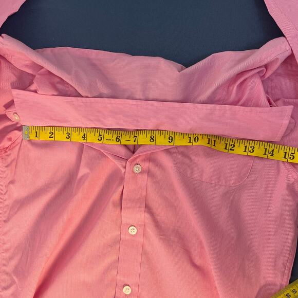 Class Club Fine Striped Long Sleeve Collared Button Up Shirt Color Pink/White 16 - Picture 8 of 8